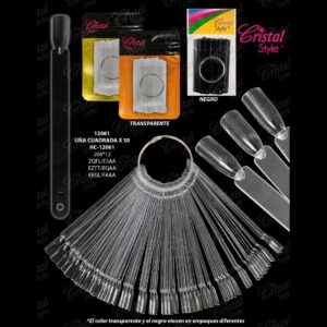 Exhibidor Uñas Transparente X50 cuadradas