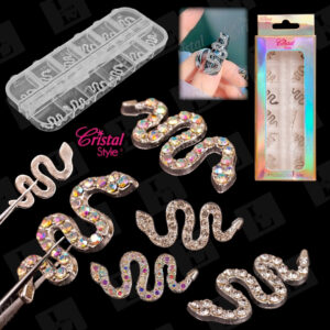 Decoración Dije Serpiente Plateada